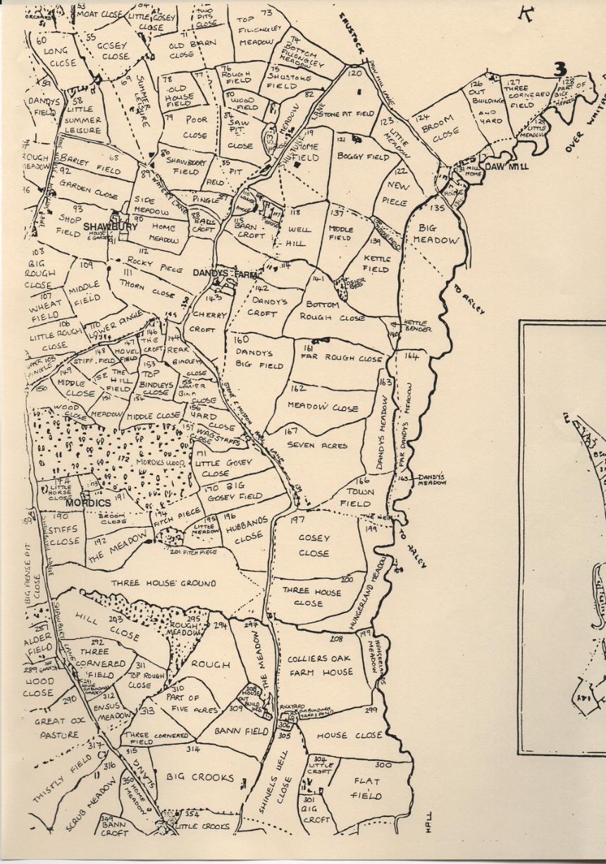 Old Farm Maps With Field Names Fillongley-History